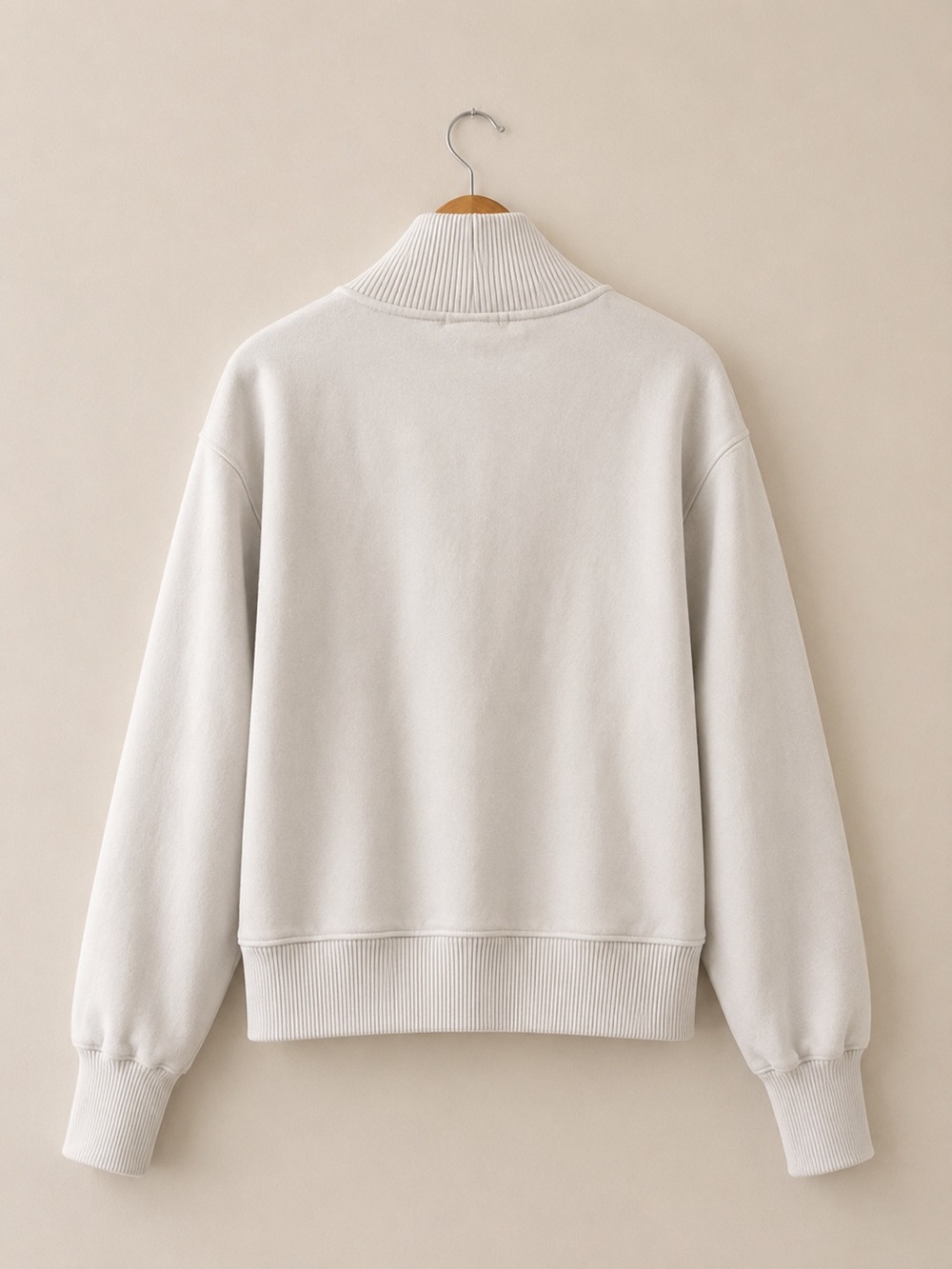 AGOLDE Cream Shawl Collar V-Neck Sweatshirt Size Small - Picture 5 of 5